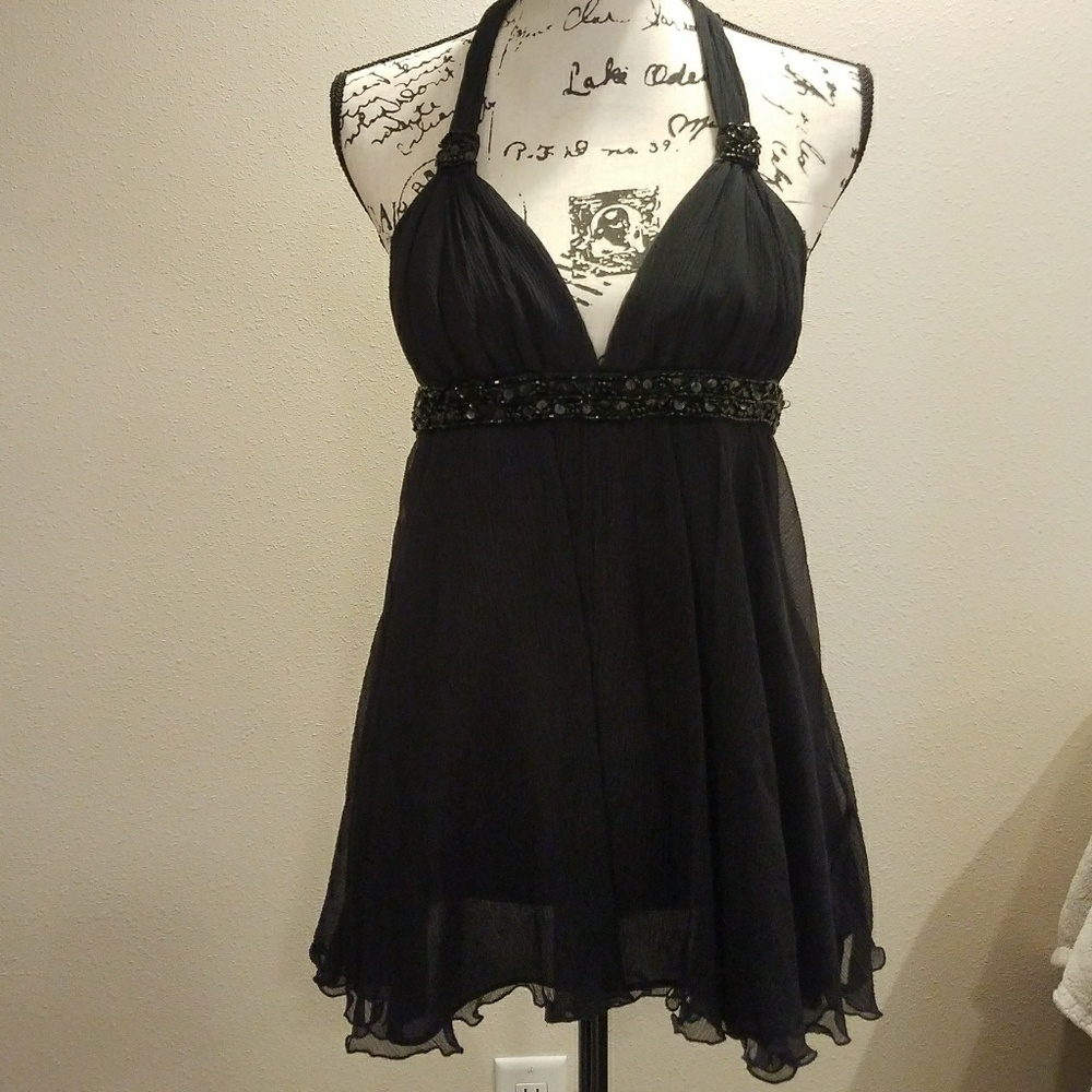 Express flowy beaded halter top